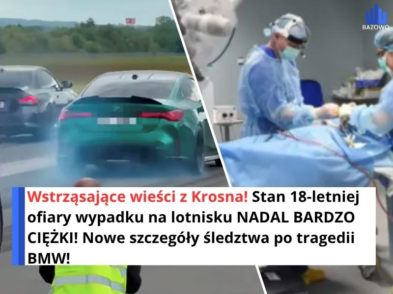 Wstrząsające wieści z Krosna! Stan 18-letniej ofiary wypadku na lotnisku NADAL BARDZO CIĘŻKI! Nowe szczegóły śledztwa po tragedii BMW!